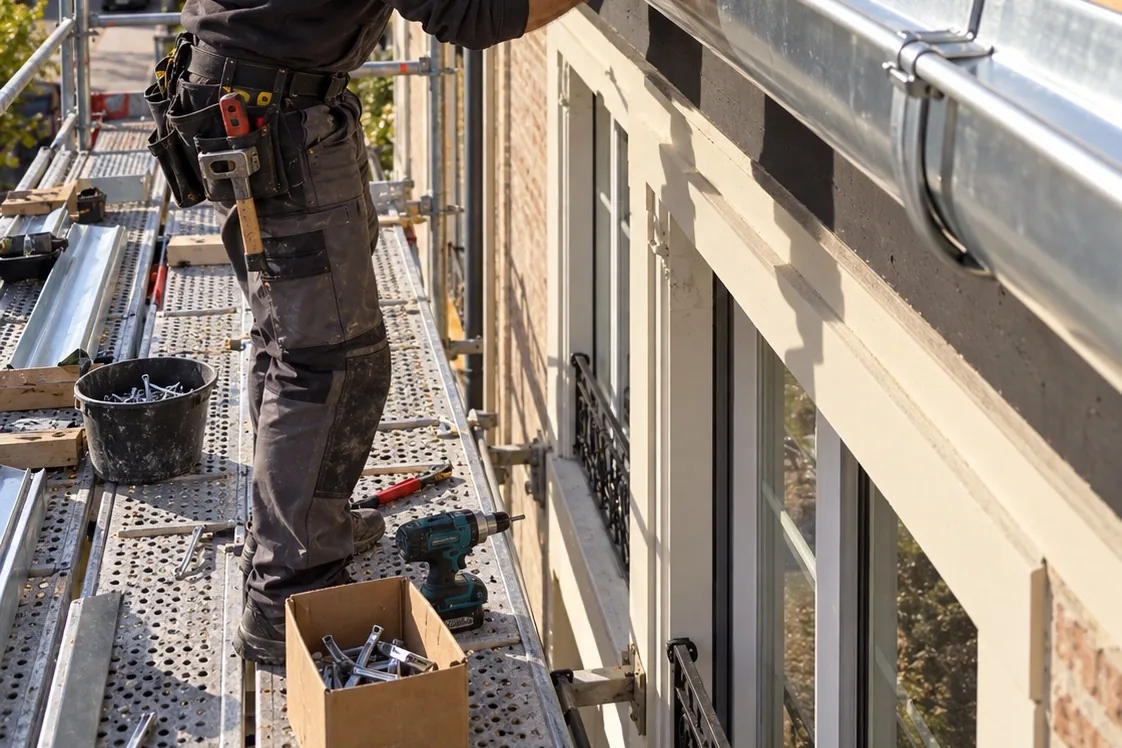 Installation de gouttières